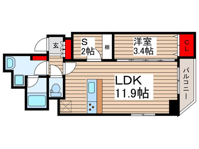アイルプレミアム押上ノルド(1SLDK/5階)の間取り写真
