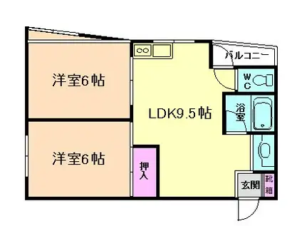 リバティーガーデン(2LDK/2階)の間取り写真