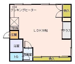JR山陽本線 福山駅 徒歩14分 3階建 築23年(ワンルーム/1階)の間取り写真