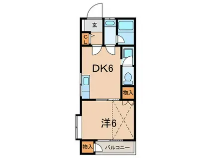 エターナルM&A(1DK/2階)の間取り写真