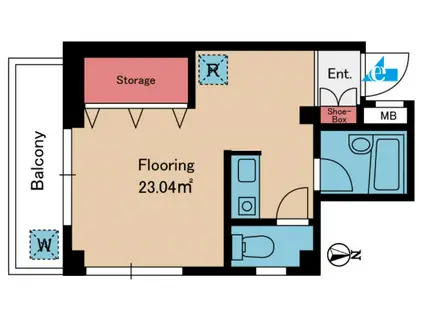 アパートメントMST52(1K/4階)の間取り写真
