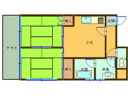 第14SYビル(2DK/12階)の間取り写真