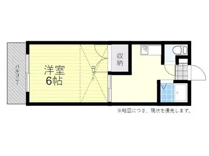 リヴェールコート(1DK/1階)の間取り写真