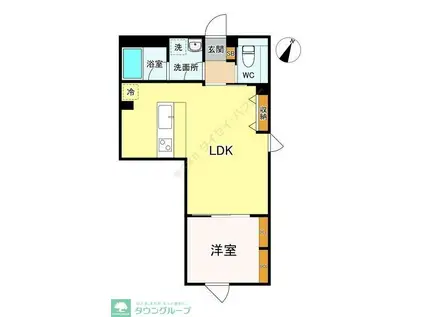 デュオメゾン笹塚ウエスト(1LDK/4階)の間取り写真