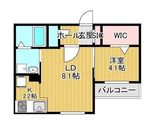 PRESCELTO朝日町(1LDK/4階)の間取り写真
