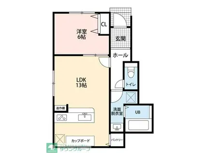 市原市アパート(1LDK/1階)の間取り写真