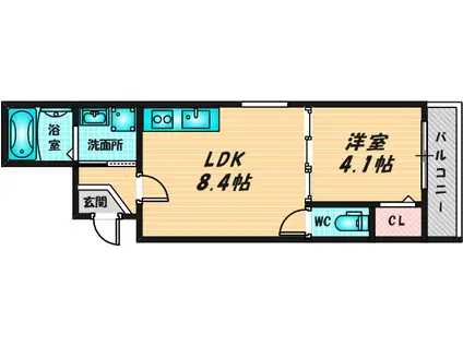 B.B.SOW(1LDK/2階)の間取り写真