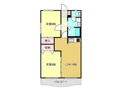 ハイツP&B(2LDK/2階)の間取り写真