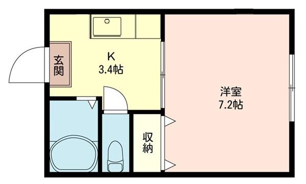 トリグランツ(1K/2階)の間取り写真