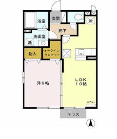 サンライズII番館(1LDK/1階)の間取り写真