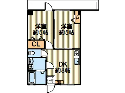 氷室マンション(2DK/3階)の間取り写真