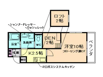 メゾンプレジール(1K/3階)の間取り写真