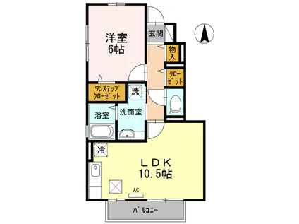 サリネージュ山手G(1LDK/1階)の間取り写真