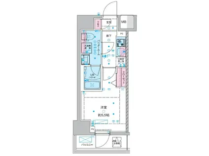 ジェノヴィア西川口III(1K/1階)の間取り写真