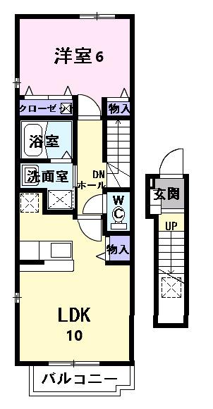 フォルシュ(1LDK/2階)の間取り写真