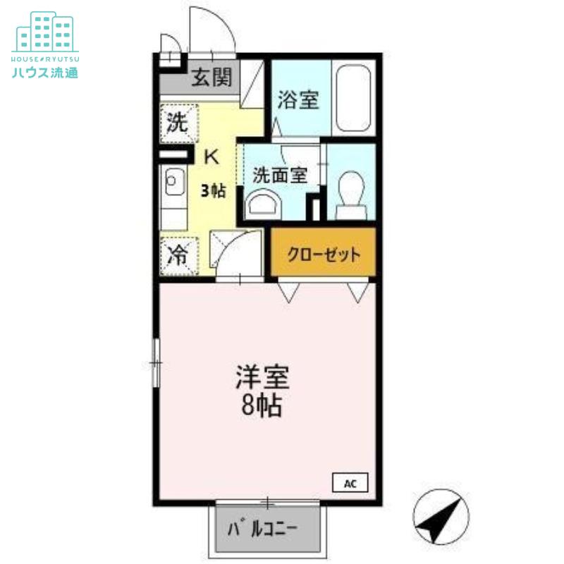 エクセル三城(1K/1階)の間取り写真