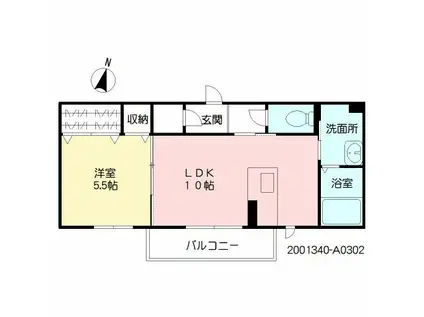 ラ・グルッラ(1LDK/3階)の間取り写真