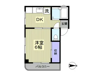 ハイツイズミ(1DK/3階)の間取り写真