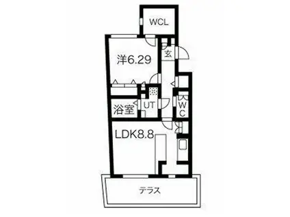 パセオ四谷三丁目(1LDK/1階)の間取り写真