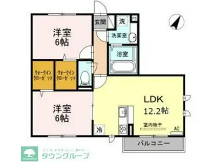 ブリリアントI(2LDK/2階)の間取り写真