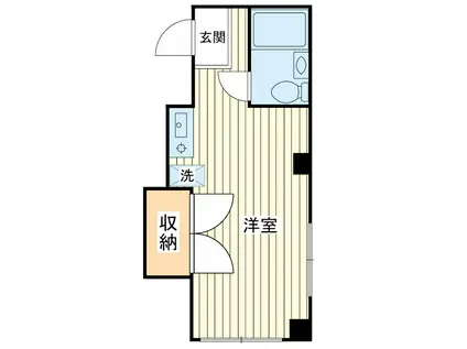 ハイブリッジ(ワンルーム/1階)の間取り写真