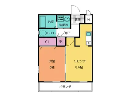 ソレーユYASUNAGA(1LDK/2階)の間取り写真