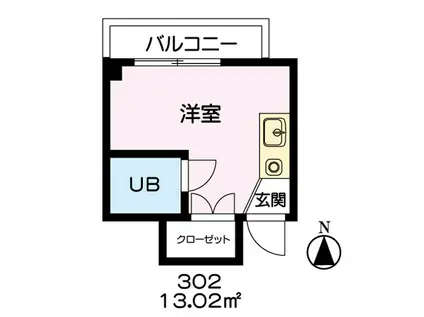 リーヴァ木場(ワンルーム/3階)の間取り写真