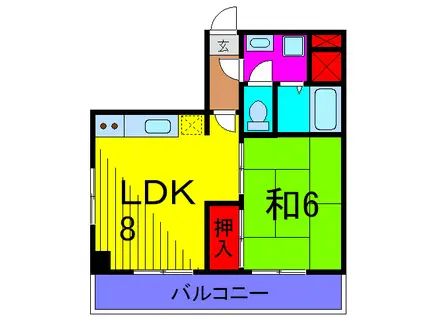 サザンコート(1LDK/3階)の間取り写真
