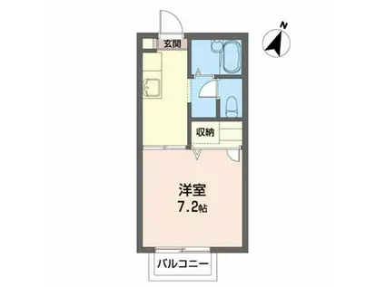 ベルフレンズ鳥居ヶ丘(1K/2階)の間取り写真