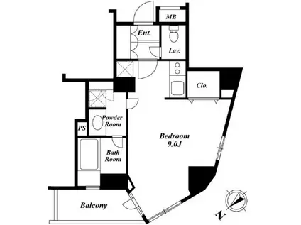 セントラルクリブ六本木(ワンルーム/12階)の間取り写真