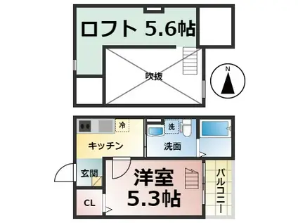 プレミア中村公園 (1SK/2階)の間取り写真