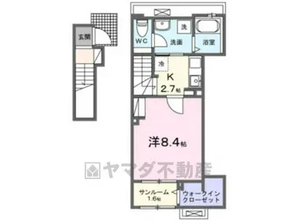 SWEET HOME(1K/2階)の間取り写真