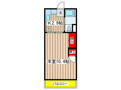 日吉第五コーポ別館(1K/6階)の間取り写真