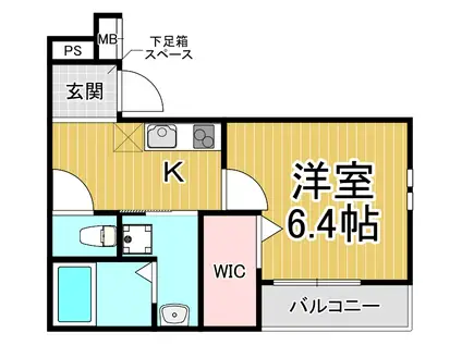 フジパレス立花町二丁目3番館(1K/3階)の間取り写真