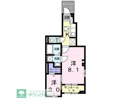 ソフィア(1SK/1階)の間取り写真