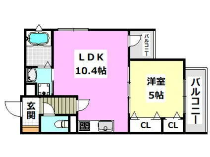 グランディール豊川(1LDK/3階)の間取り写真