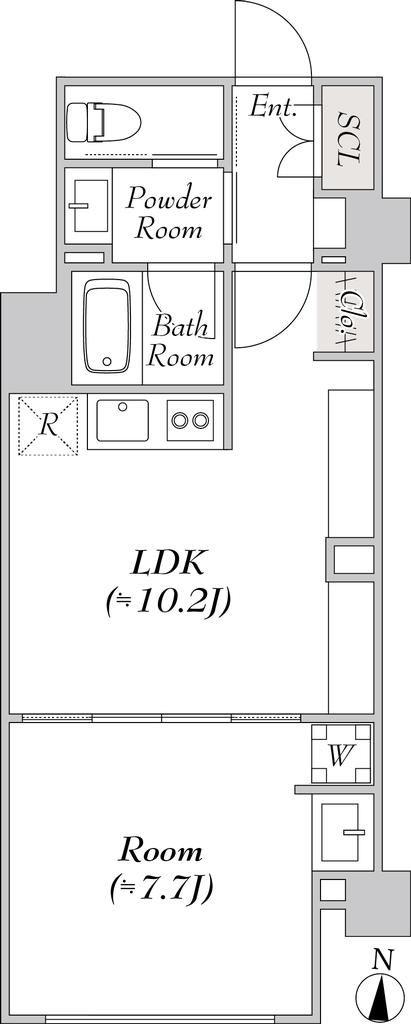 ルミーク北千住(1LDK/1階)の間取り写真