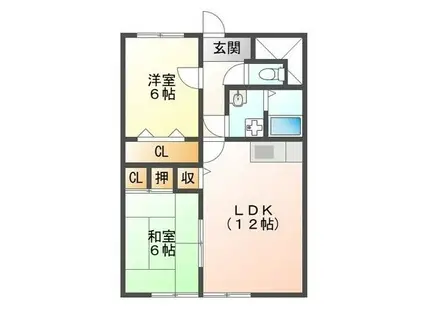 サニーパーク高師(2LDK/3階)の間取り写真