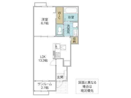 パルティーレIV(1LDK/1階)の間取り写真