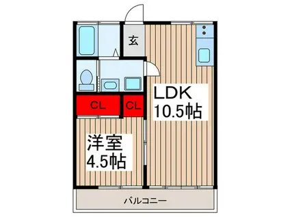 第一ヒカリコーポ(1LDK/2階)の間取り写真