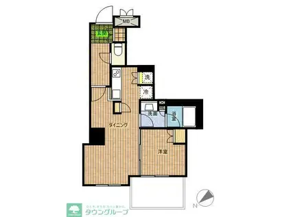 レジディアタワー目黒不動前(1LDK/12階)の間取り写真