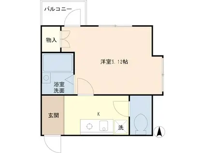 シャトレINK宮原(1K/1階)の間取り写真