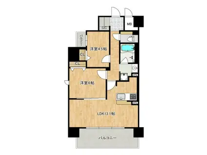 F-CREST SUGAHARA(2LDK/9階)の間取り写真