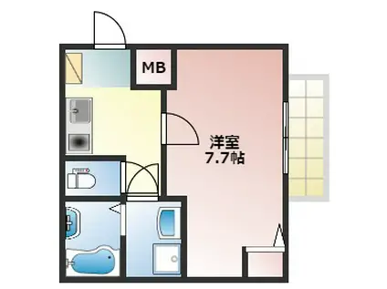 明石エヌエムスワサントユイット(1K/3階)の間取り写真