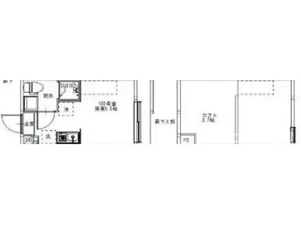 グランピエール平井(ワンルーム/2階)の間取り写真
