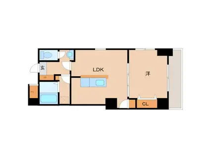 シロハイヌ尼崎(1LDK/2階)の間取り写真