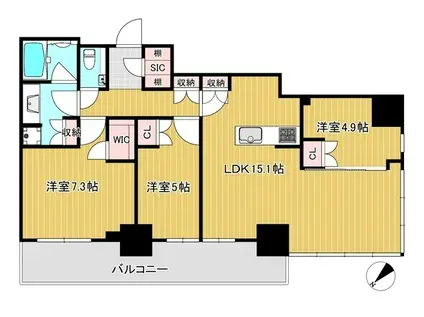 プラウドタワー小岩フロント(3LDK/29階)の間取り写真