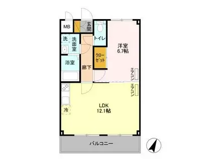 ファーストクライム(1LDK/3階)の間取り写真
