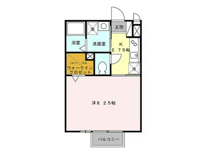 リヴァージュねぎし(1K/2階)の間取り写真