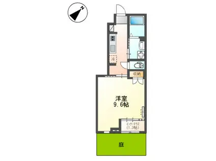 ビションフリーゼII(1K/1階)の間取り写真